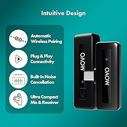 Movo Wireless Mini UC USB-C Wireless Microphone for