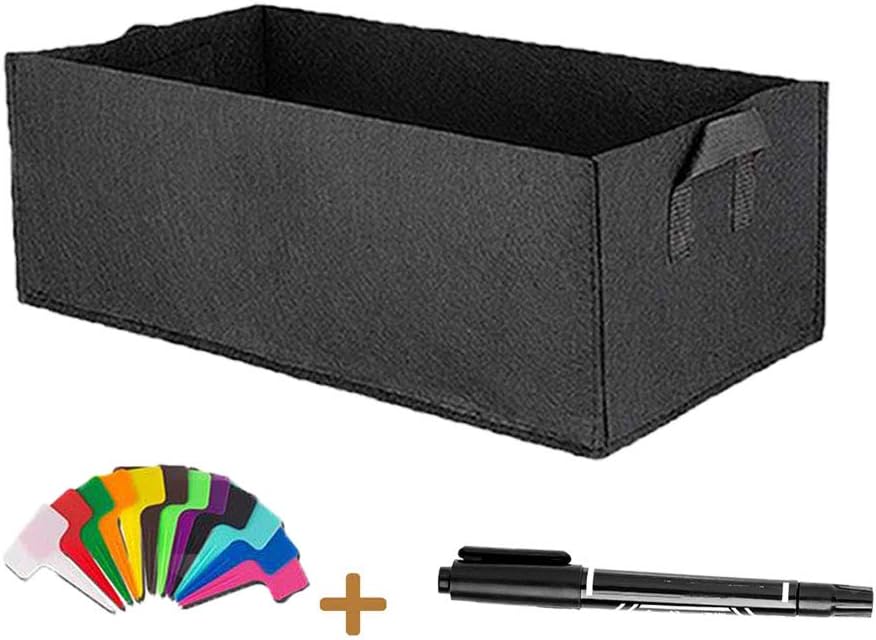 Uhat Rectangle Grow Bag Breathable Non-woven Fabric Planting Container Garden Plant Bed Plant Planter Pot with Handles for Vegetable Strawberry Flower (S (40 * 30 * 20 cm))