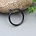 Thenice 1 Pairs Men's Black Titanium steel Ear ring Hoop Earrings (the inside diameter of:11mm)