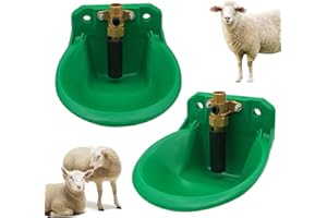 MINYULUA 2pcs Automatic Waterer Bowl Sheep Goats Drinking Bowl Farm Feeding Water Bowl Dispenser Plastic Drinking Trough Livestock Supply for Piglet Cattle Dog, Green