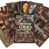 Arcknight The Cobblestone City Roleplaying Battlemaps; 16 Modular RPG Maps in 8 Double-Sided Pages, 1" Square Grid, Modular &amp; Versatile Design for Tabletop Gaming - for Dungeons &amp; Dragons, Pathfinder