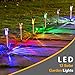 Wellgium Solar Lights Outdoor - Garden Landscape Pathway Lights for Lawn Patio - Stainless Steel, 12 Pack (6 Colors)