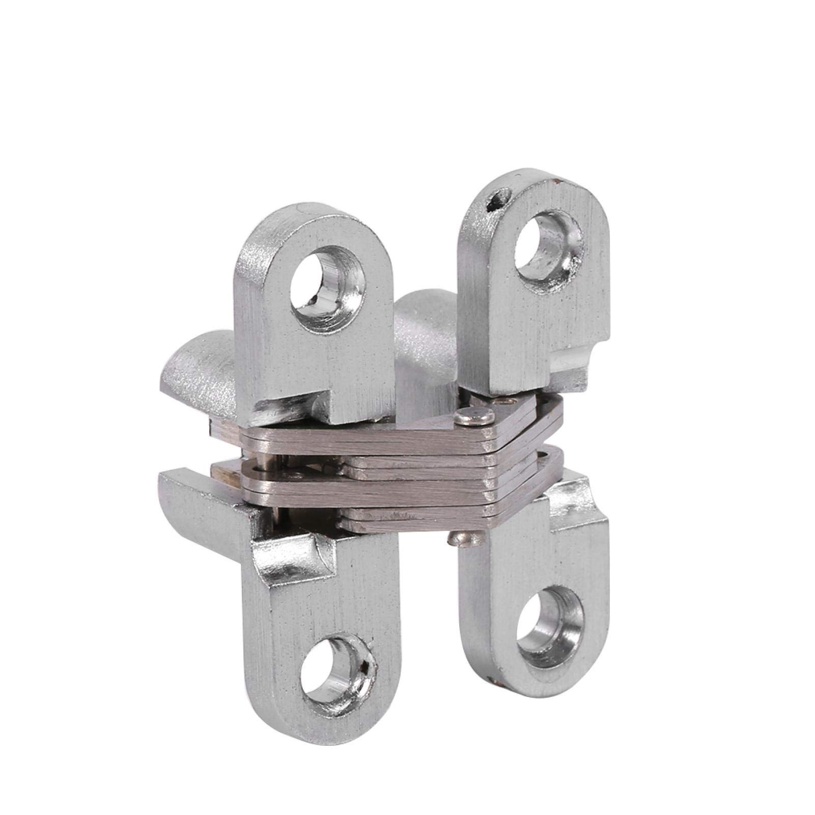 Zinc Alloy Hidden Hinge, Invisible Concealed Cross Hinges,180 Degree Hidden Hinges Folding Door Cross Hinge for Furniture, Hardware, Wooden Door, Cabinet