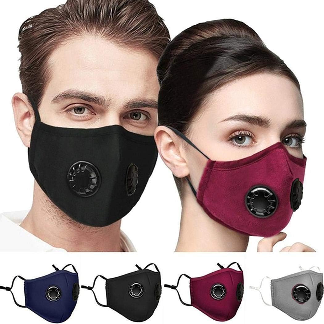 Lazinem Adult Cloth With Filters 2 Breathing Valve Dustproof PM 2.5 Protective Mask Personal Care Products
