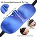 Sleep Mask Silk 3D Contoured Eye Masks for Sleeping Travel Nap Meditation Shift Work, Night Blindfold Eyeshade for Men Women Kids, Ear Plugs Included, Super Comfortable (2 Pack) (Black+Blue)