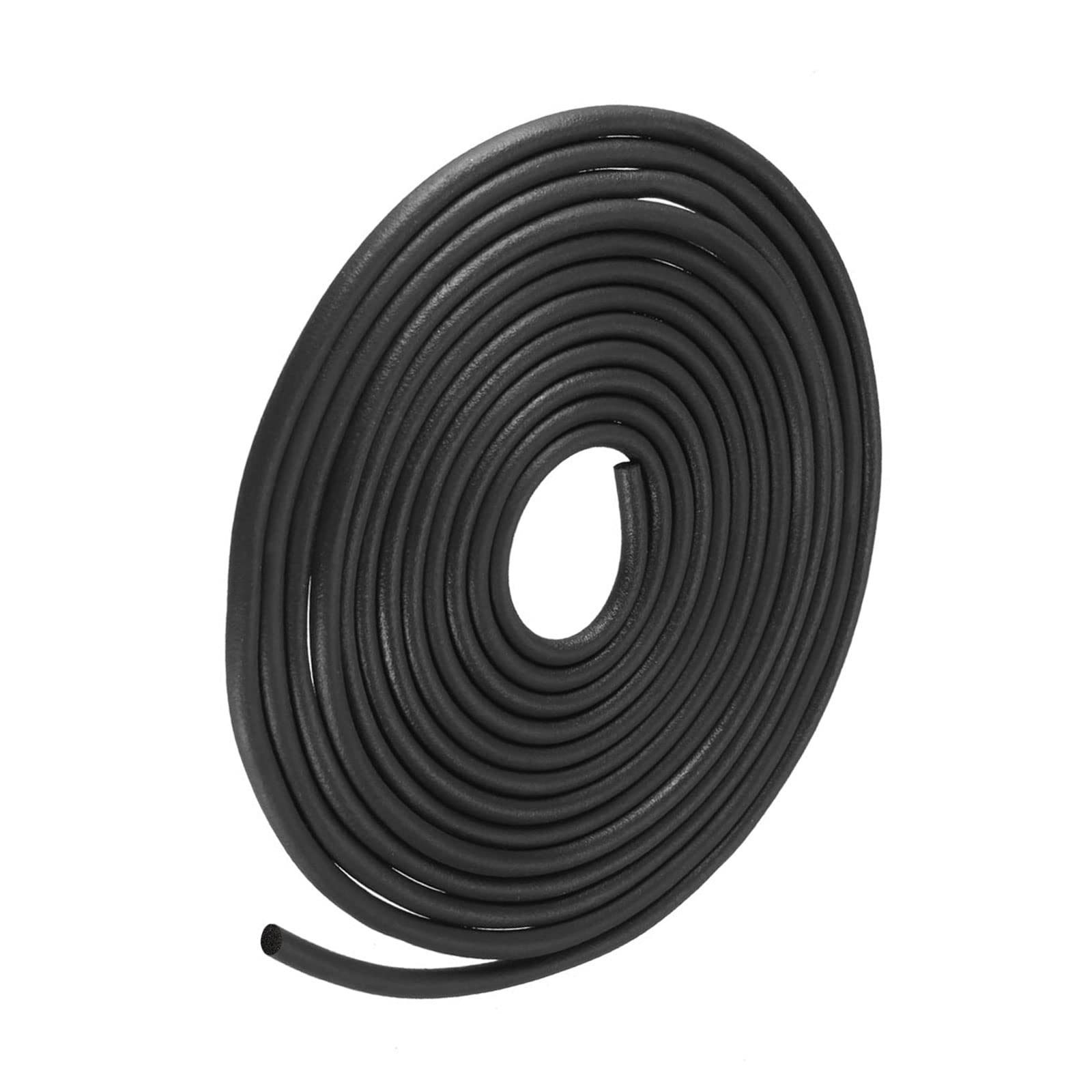 METALLIXITY Foam Rubber Weather Seal Strip (5mm Diameter x 4m Long) 1pcs, EPDM Rubber Round Seal Strip - for House Repair, Door, Black