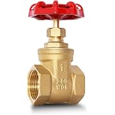SYWUWV 1" NPT Gate Valve, Heavy Duty, Brass, Female x Female Thread, DN25 | Manual Rotary Sluice Valve, Rising Stem, Full Bore Design, for Water, Oil, Gas, Air, for Industrial Plumbing and HVAC Systems