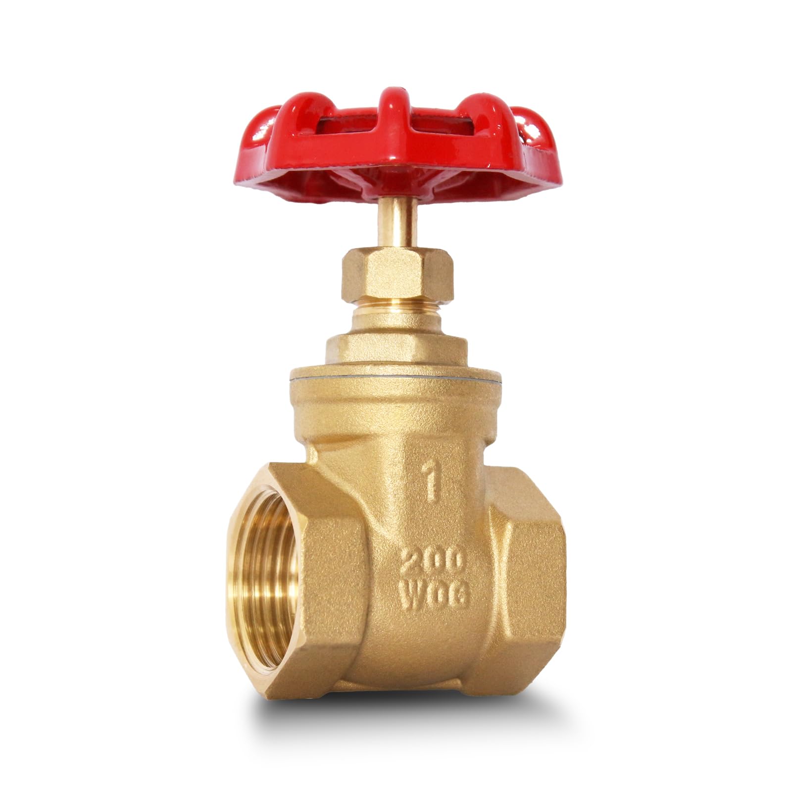 Photo 1 of 1" NPT Brass Gate Valve, Heavy Duty Female x Female Thread Manual Rotary Sluice Valve with Wheel Handle for Water, Oil, Gas, Industrial Plumbing, and HVAC Systems (1", DN25)