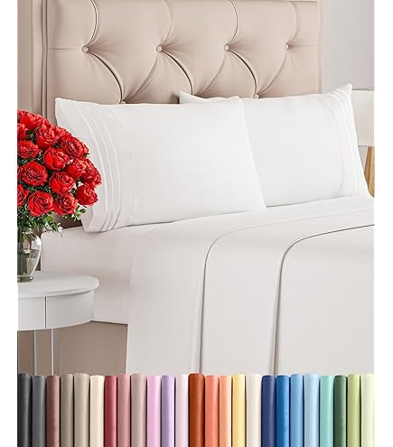 Amazon.com: Dobby Stripe Queen Sheets - 6 Piece 1500 Supreme