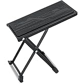 EASTROCK Guitar Foot Stool Height Adjustable Folding Foot Rest,Black | 5-level adjustment Professional,Made of Solid Iron Guitar Foot Stand for Classical Guitar