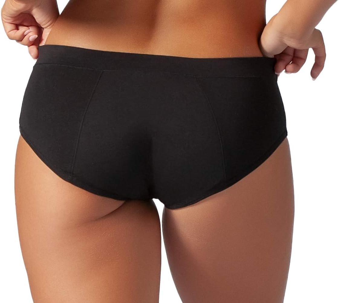 Absorbent Brief: Period Panties | Menstrual and Incontinence Underwear (3 Pack (Black), Large): Health & Personal Care