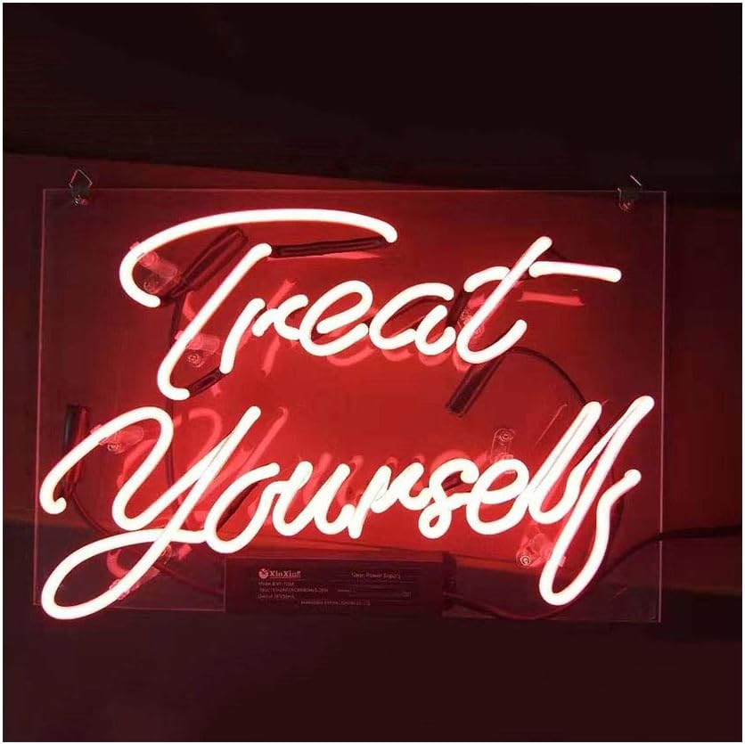 Treat Yourself Neon Lights Real Glass Handmade Neon Lampe for Girls Beach Recreational Game Room Home,Party, Room Decoration, Living Room 13"x 9"