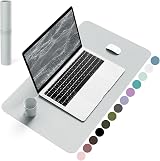 YSAGi Non-Slip Desk Pad Waterproof PVC Leather 60x35 cm Silver Grey
