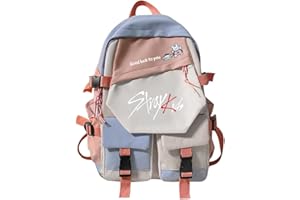 AiHdcy Stray Backpack Merch Skz Schoolbag Casual Travel Laptop Backpack for Stay Fans Gifts (Purple&Pink)