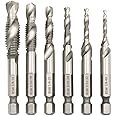 Eyech 6PCS HSS SAE Combination Drill Tap Bit Set Combination Drill Screw Tap Bit Set 1/4 Hex Shank Tapping Bit Tool | Imperia