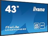 iiyama Prolite LH4341UHS-B2 108cm 4K UHD Digital Display Panel VGA HDMI USB view 3