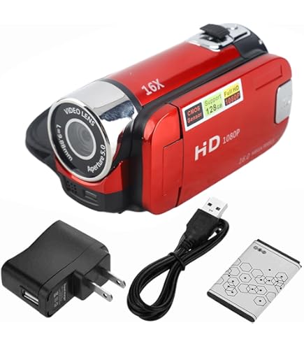 HD Video Camera, HD Digital Camcorder, Full HD Rotation 16X High