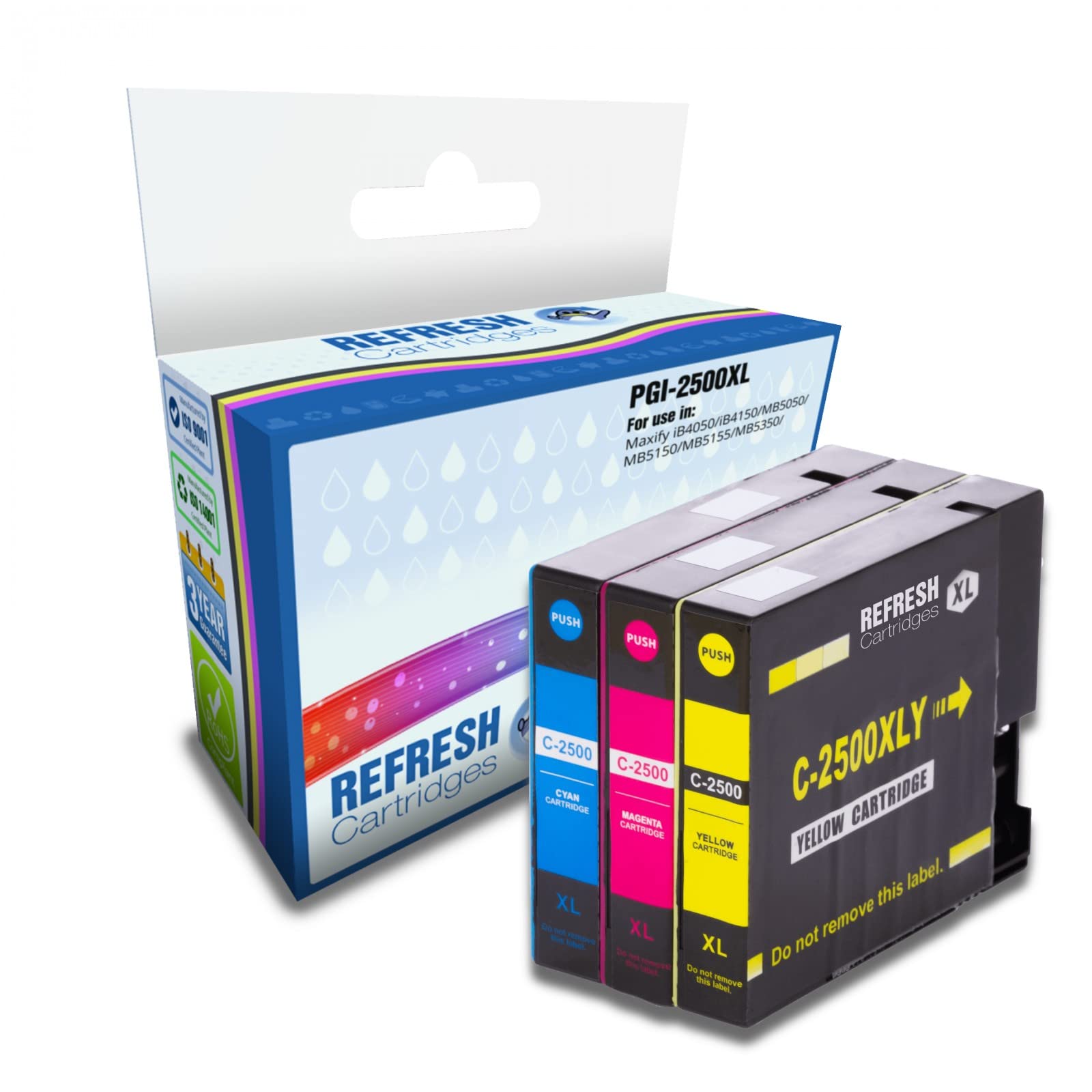 Refresh Cartridges Compatible Ink Cartridge Replacement for Canon PGI-2500XL (Multi-Colour)
