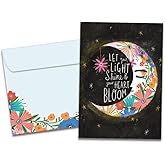 Tree-Free Greetings - Birthday Card - Artful Designs - 1 Card + Matching Envelope - Made in USA - 100% Recycled Paper - 5 x 7 - Let Light Shine (GO65250)
