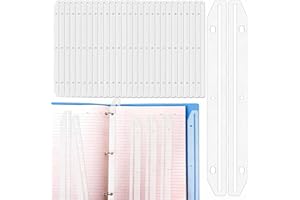 LinamHoz 30 pcs 3 Hole Punched Magazine Holders, Plastic Binder Accessories 3 Ring Binder Magazine Collection Storage for Fil