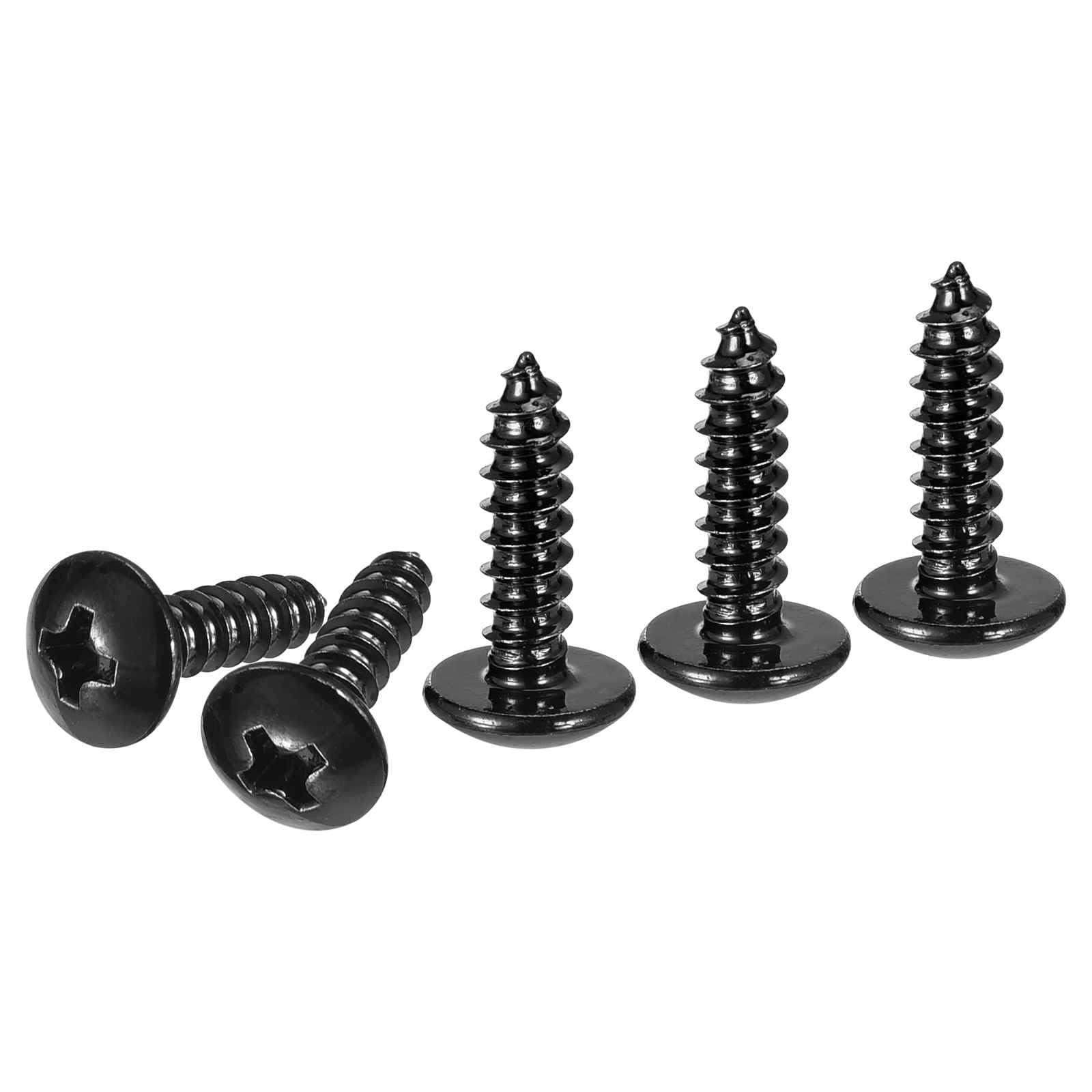 DTGN #6x1/2 Sheet Metal Screws - 100 Pack - for Wood, Furniture - 304 Stainless Steel Phillips Truss Head Self Tapping Tip Wood Screws - Black