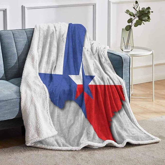 YUAZHOQI Texas Star Customized Blanket, Outline of The Texas Map