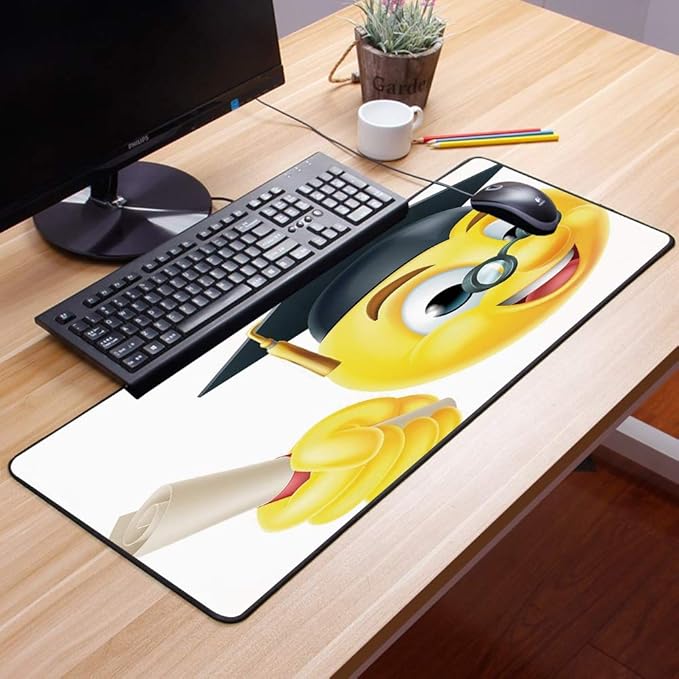 Comfortable Mouse Pad 60x35 cm,Arreglos Florales geométricos y vívidos