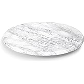 XenMee Marble Lazy Susan, 12" Lazy Susan Board with Silent Rotating, Natural Marble Cake Turntable for Countertop Kitchen Tur