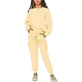 Imily Bela Kids Girls Sweatsuit Lounge sets Crewneck Sweatshirt Casual Drawstring Sweatpants with Pocket