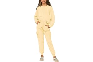 Imily Bela Kids Girls Sweatsuit Lounge sets Crewneck Sweatshirt Casual Drawstring Sweatpants with Pocket