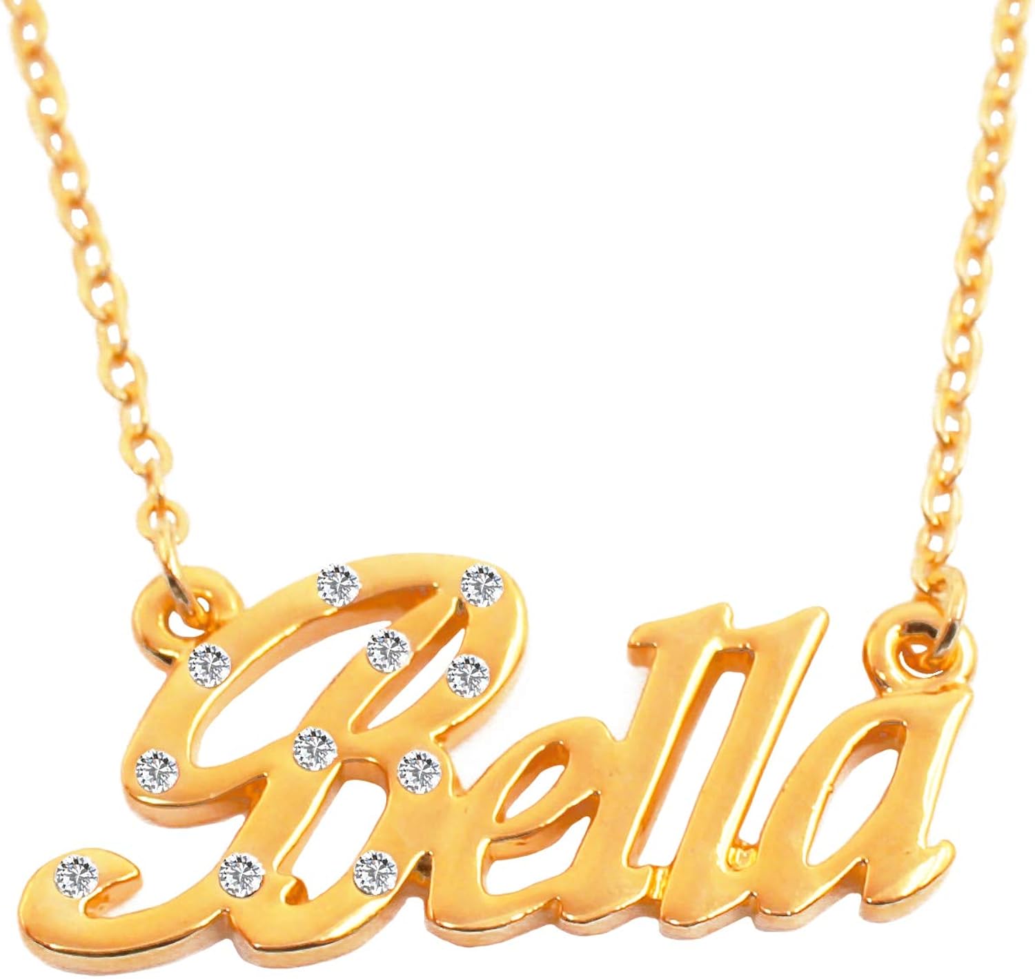 Bella Name Necklace 18K Gold Plated Personalized Dainty