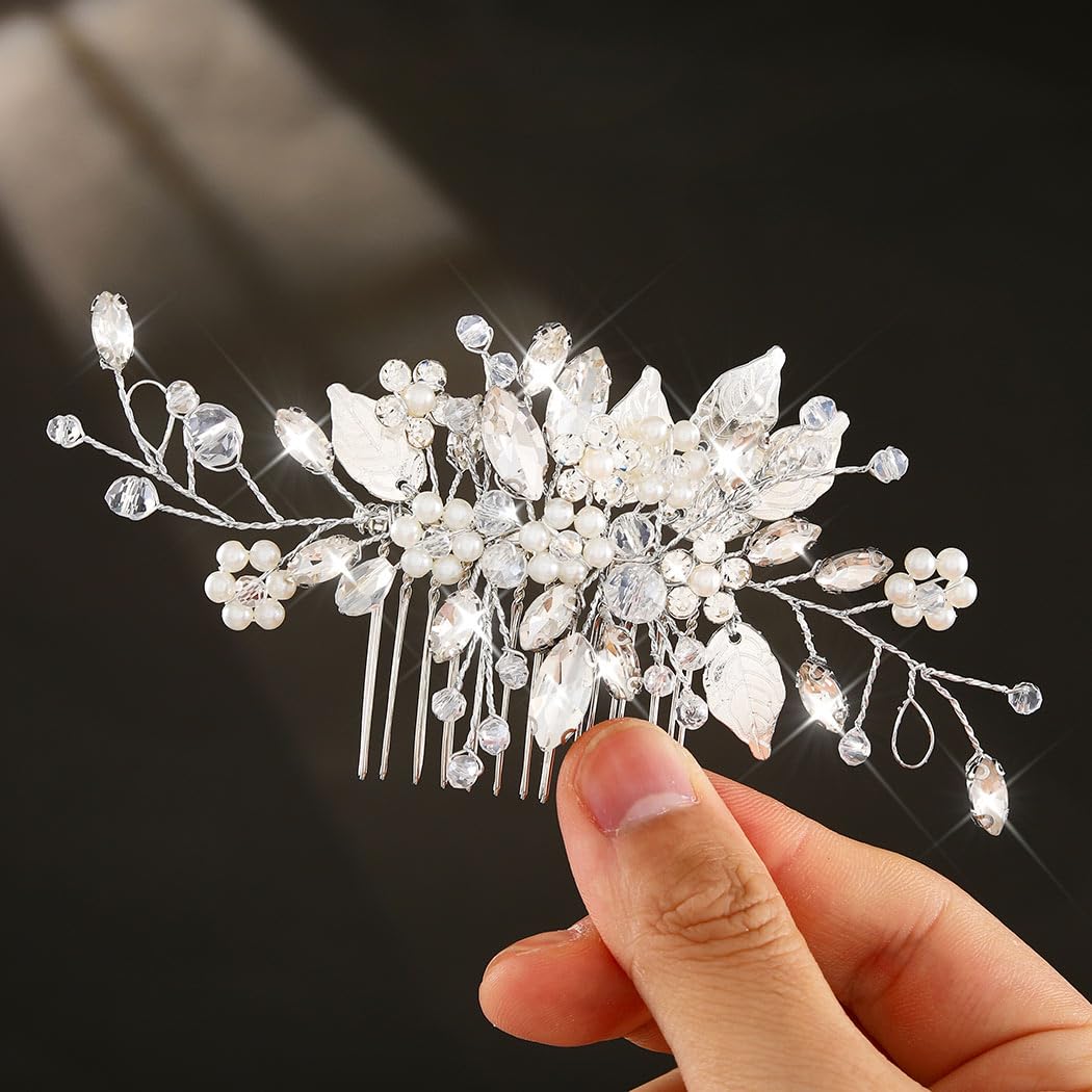 Photo 1 of *USED*
JEAIRTS Crystal Hair Comb Silver Bridal Pearl Headpiece Wedding Hair Accessories for Women