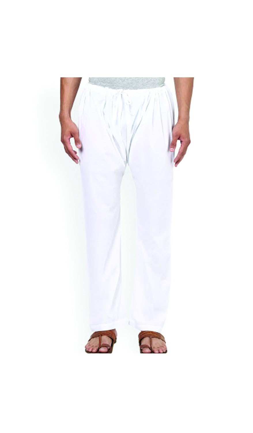 u p khadi and handloom men's cotton pyjama white_xl