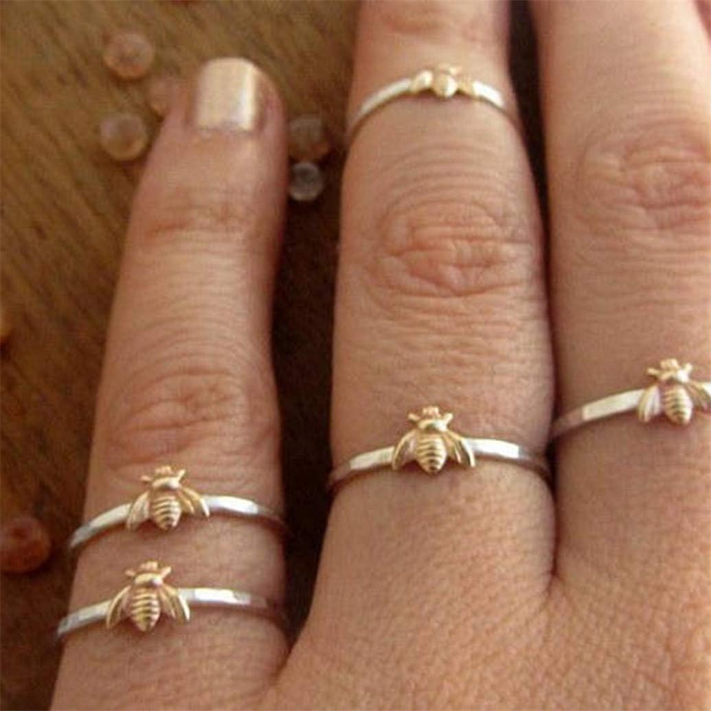 Hengxingwf Fashion Rings,Cute Insect Bee Ring Separation Ring Women Girls Jewelry Charm