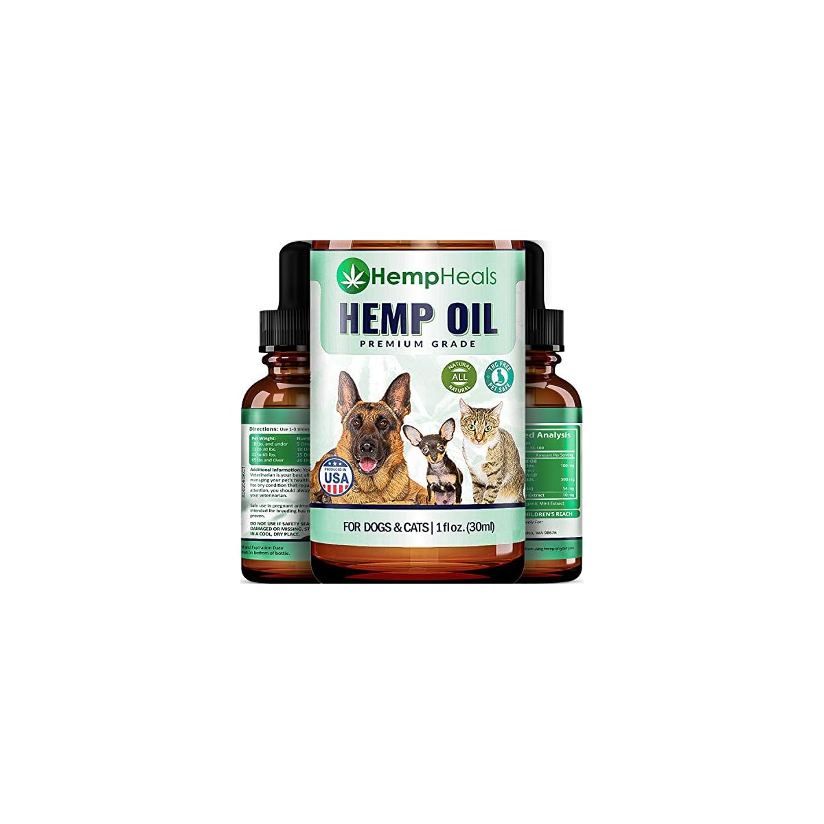 HempHeals Hemp Oil for Dogs & Cats Full Spectrum Hemp Oil Extract