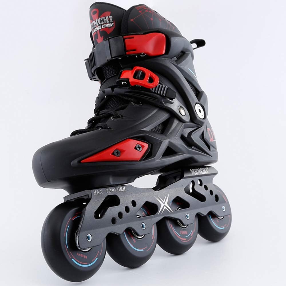 GFF SHOP Eight Rounds of Full Flash, Advanced Skates, Adult Roller Skates, Fancy Inline Men and Women, Flat Flower Roller Skates,Black