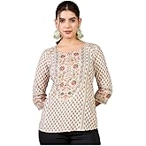 TWIN FEET Women’s Printed Tunic Top Kurti | Liva Modal Ethnic Casual Office Party Wear | Short Kurta for Women