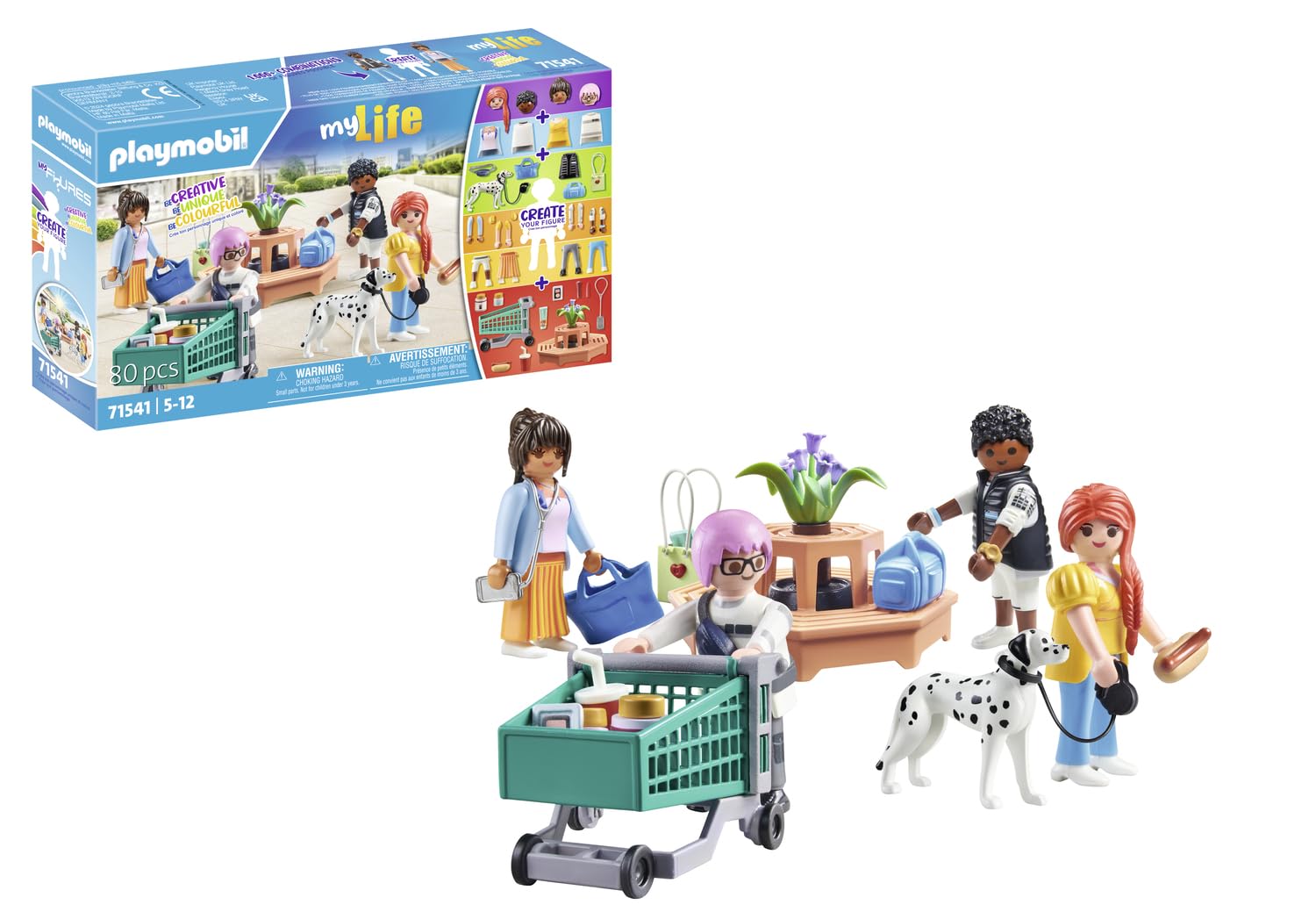 Playmobil Toy Figures Playset MyLife: MyFigures Shopping (80 pieces, Ages 5+, Unisex)