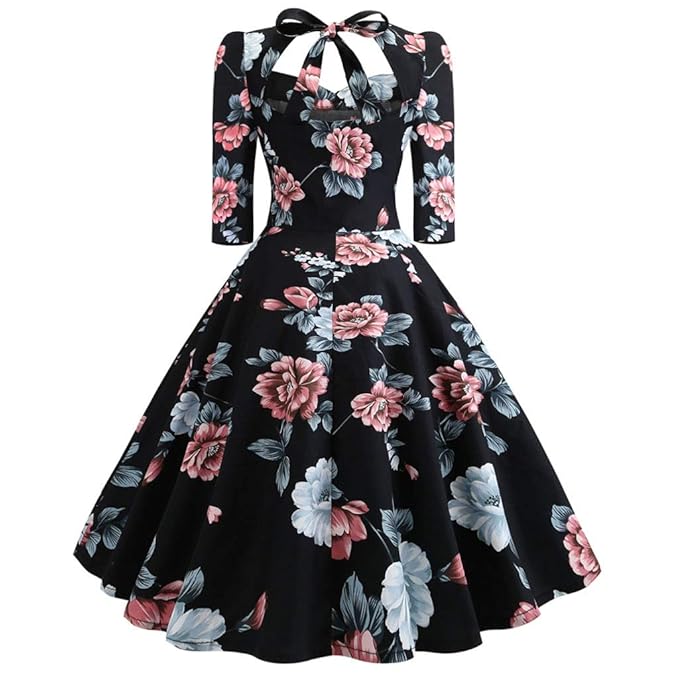 amazon vestito nero lungo