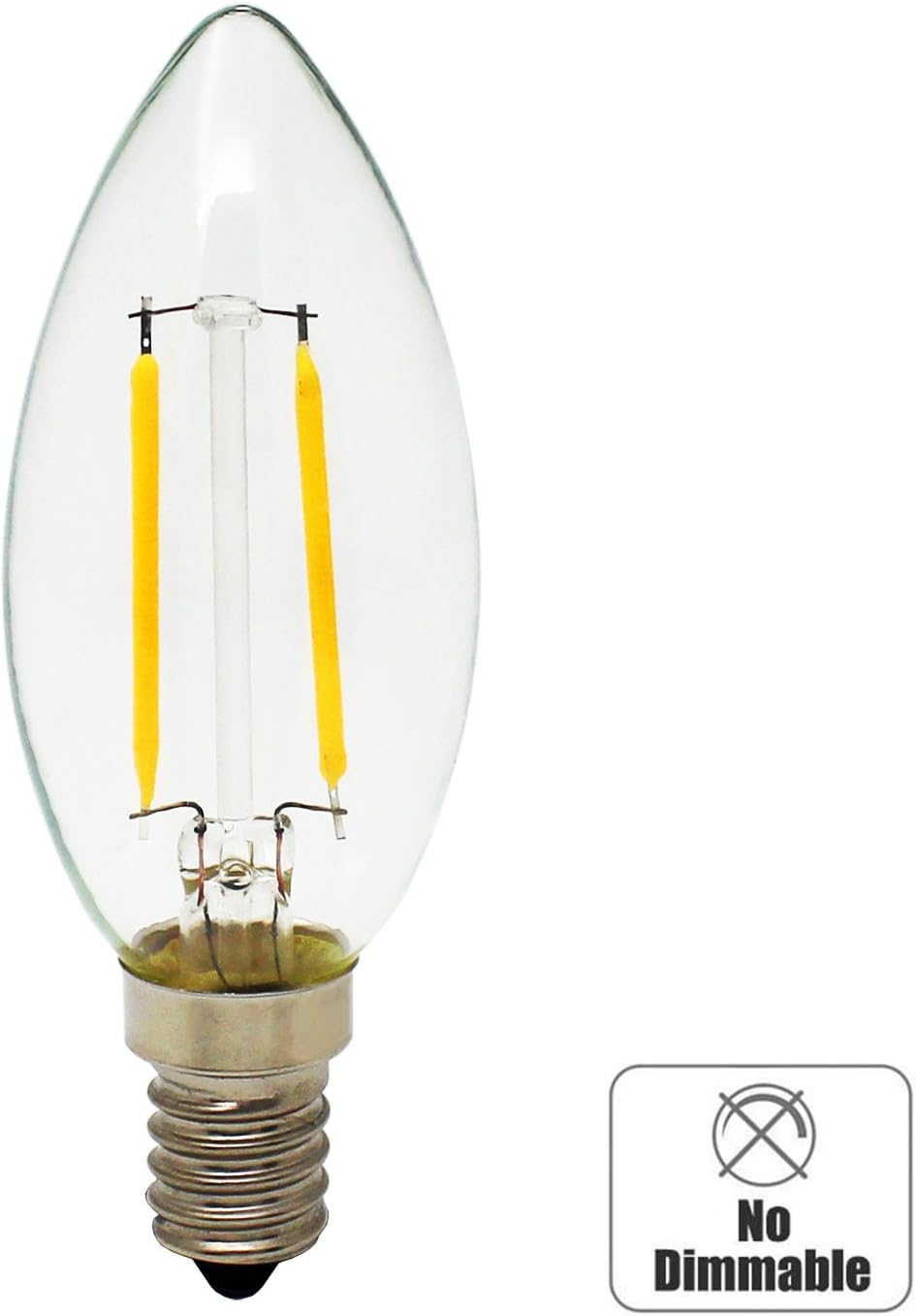 Garselis 10-Pack E14 2W Retro LED Filament Candle Bulbs Edison Antique Vintage Style Light Not Dimmable Warm White 2700K 150LM 15W Incandescent Replacement AC 220-240V - Image 3