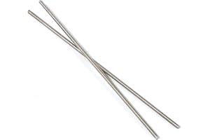 Qlvily 2 Packs 304 Stainless Steel 1/4"-20 Thread Fully Threaded Rods, 12" Length, Right Hand Threads, Low Magnetic