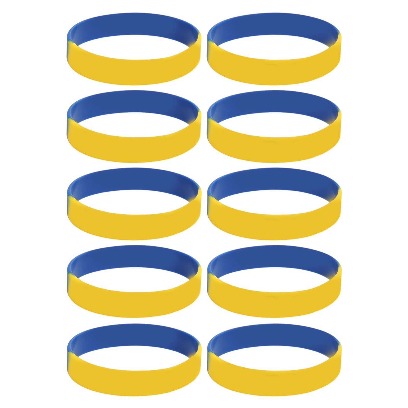 Shanrya Ukrainian Rubber Bracelet, 6.5 cm Diameter, Yellow, Blue, Unisex Adult Wristband