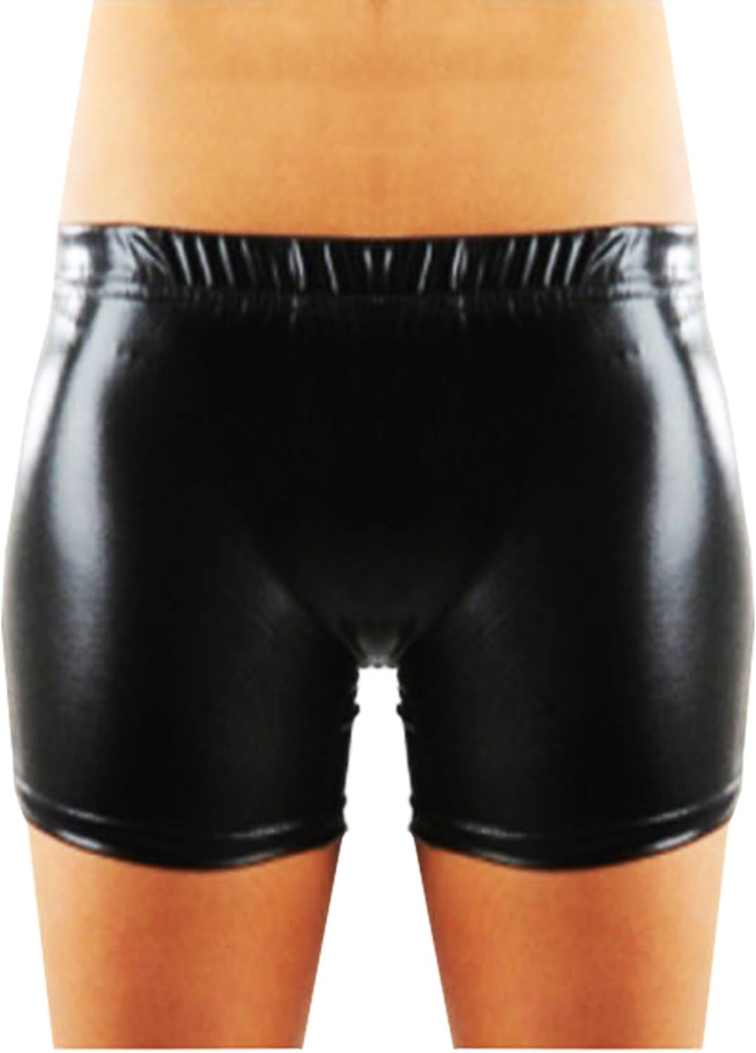 Homeware Outlet Ladies Girls Shiny PVC Metallic Foil Disco Wet Look Dance HOT Pants Shorts Party Club 80'S Celebrity Zumba Gym Knickers (LXL (16-18), Black)