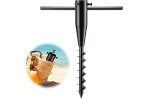 FEBLOMST Beach Umbrella Sand Anchor, Metal Umbrella Stand, Portable Umbrella Anchor Base for Outdoor Yard Garden, Heavy Duty In-Ground Anchor, Fit 1.3"-2" Dia. Artificial Christmas Tree, No Dig Easy Install