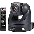 SZOOMSY PTZ Camera 4K 20x Optical Zoom with HDMI USB Output Support 4K30fps Conference Room Webcam Suitable for PTZ Conference System Live Broadcast, Church Service, Webinar and Remote Meeting