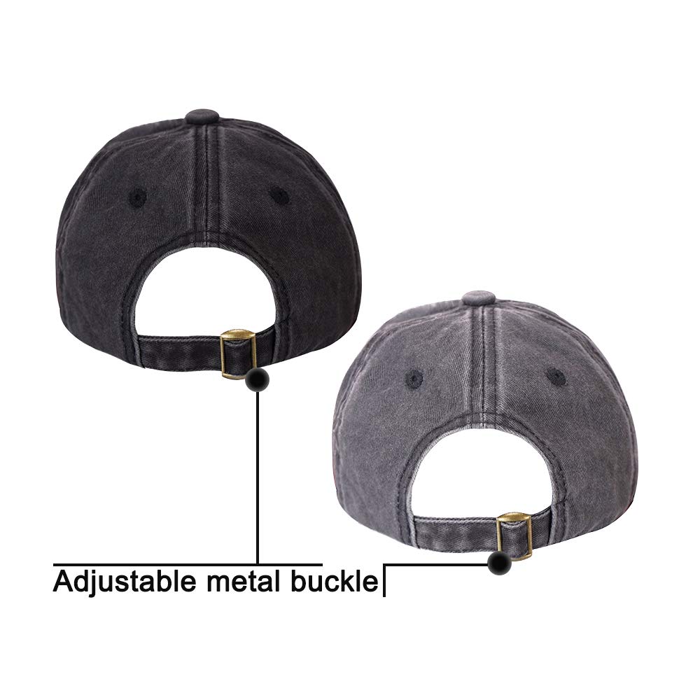 AVANTMEN Kids Baseball Cap Distressed Washed Sunhat Toddlers Little Boys Girls 100% Cotton 2-7 Years (2 Pack Black/Grey)