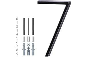 YIPLED 5 Inch House Numbers for Outside, Metal Address Number 7 - Modern Design, Weather-Resistant Black Powder Coated Finish, No Fading (Black)