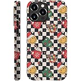 Generic Case Compatible with iPhone 15 Pro - Hybrid Durable Shockproof Phone Cover,Cases for Woman Girl - Vintage Christmas Disco Smile