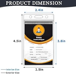 200 Pack ID Badge Holder - Vertical Badge