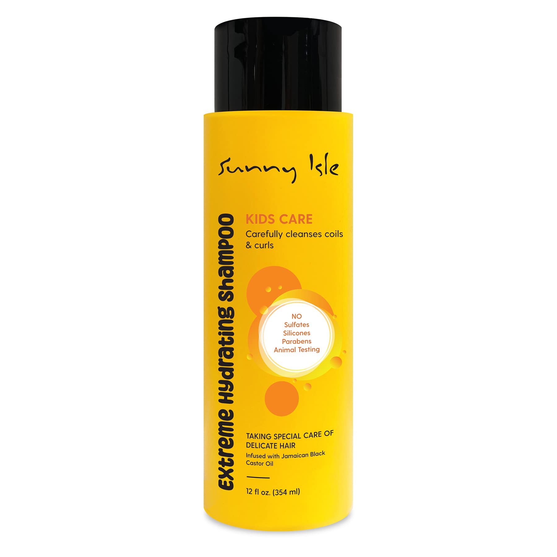 Sunny Isle Kids Care Extreme Hydrating Shampoo 12oz | Gentle Care Cleanser, Waves & Curls | Jamaican Black Castor Oil Infused | Paraben FREE